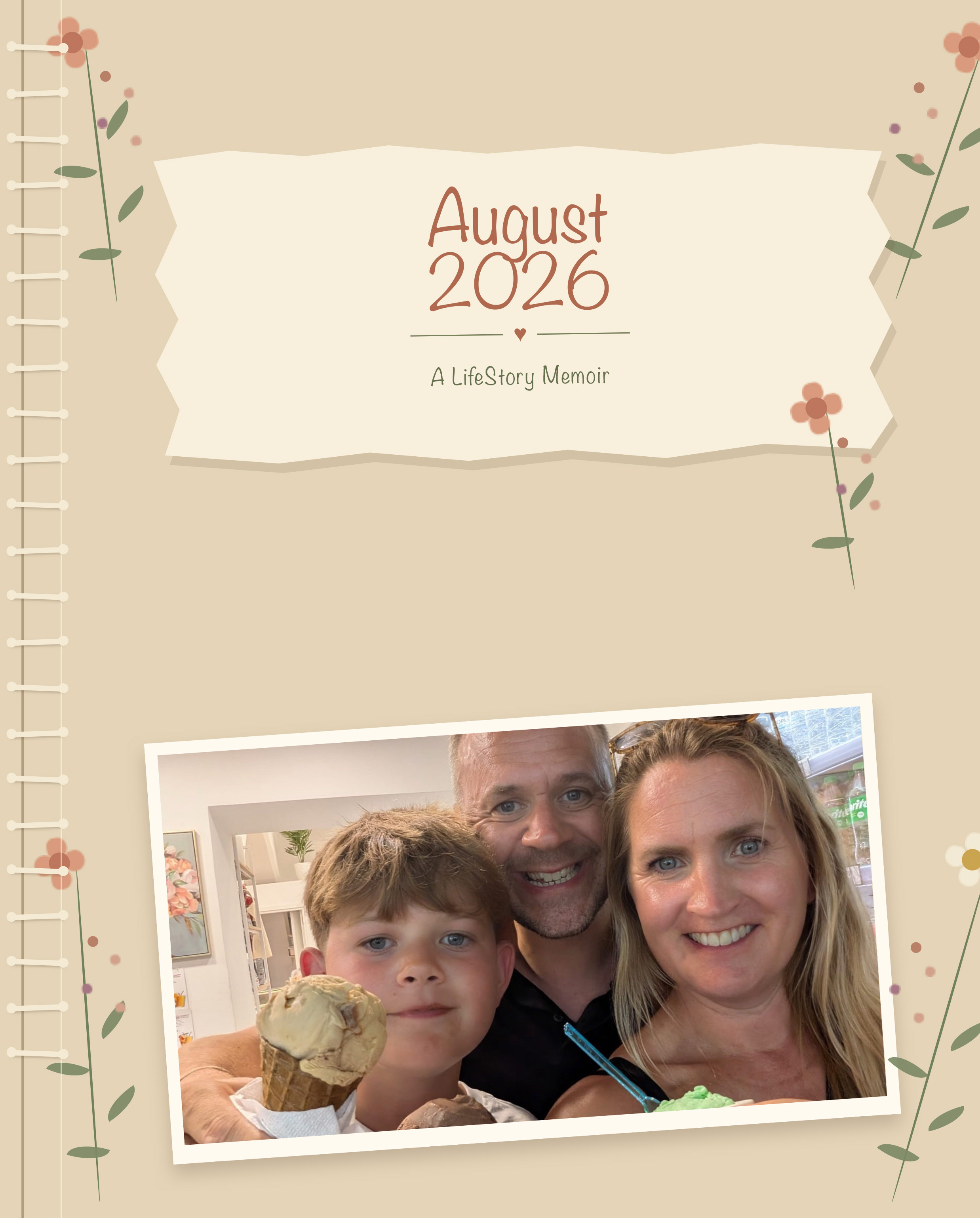 Finished August Memoir Pressed Flower Layout